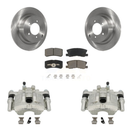 Rear Disc Brake Caliper Rotors And Ceramic Pads Kit For Mitsubishi Lancer Dodge Caliber KC8-100422C