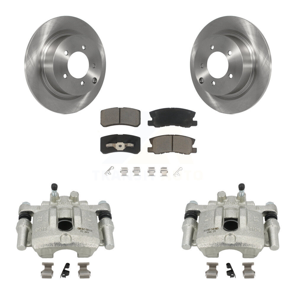 Rear Disc Brake Caliper Rotors And Ceramic Pads Kit For Mitsubishi Lancer Dodge Caliber KC8-100422C