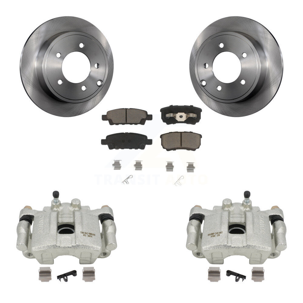 Rear Disc Brake Caliper Rotors And Ceramic Pads Kit For Dodge Caliber Mitsubishi Lancer KC8-100424C