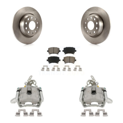 Rear Disc Brake Caliper Rotors And Ceramic Pads Kit For Volkswagen GTI Audi A3 Quattro KC8-100426C