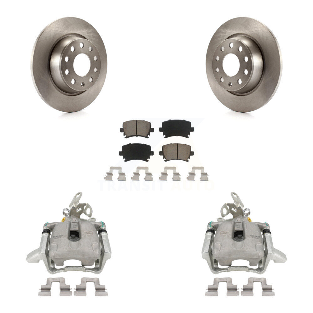 Rear Disc Brake Caliper Rotors And Ceramic Pads Kit For Volkswagen GTI Audi A3 Quattro KC8-100426C