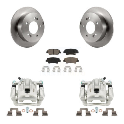 Rear Disc Brake Caliper Rotors And Ceramic Pads Kit For 2009-2010 Hyundai Sonata 2.4L KC8-100433C