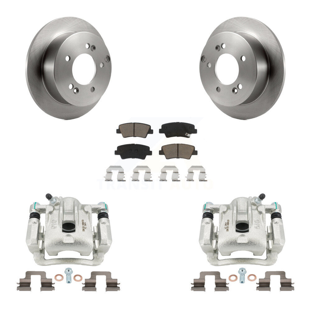 Rear Disc Brake Caliper Rotors And Ceramic Pads Kit For 2009-2010 Hyundai Sonata 2.4L KC8-100433C