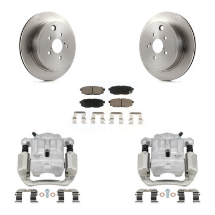 Rear Disc Brake Caliper Rotors And Ceramic Pads Kit For Subaru Outback Legacy KC8-100436C