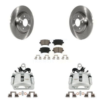 Rear Disc Brake Caliper Rotors And Ceramic Pads Kit For 2009 Audi A4 Quattro Convertible KC8-100461C