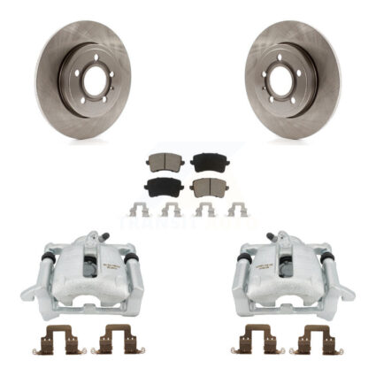 Rear Disc Brake Caliper Rotors And Ceramic Pads Kit For 2009 Audi A4 Quattro Sedan/Wagon KC8-100462C