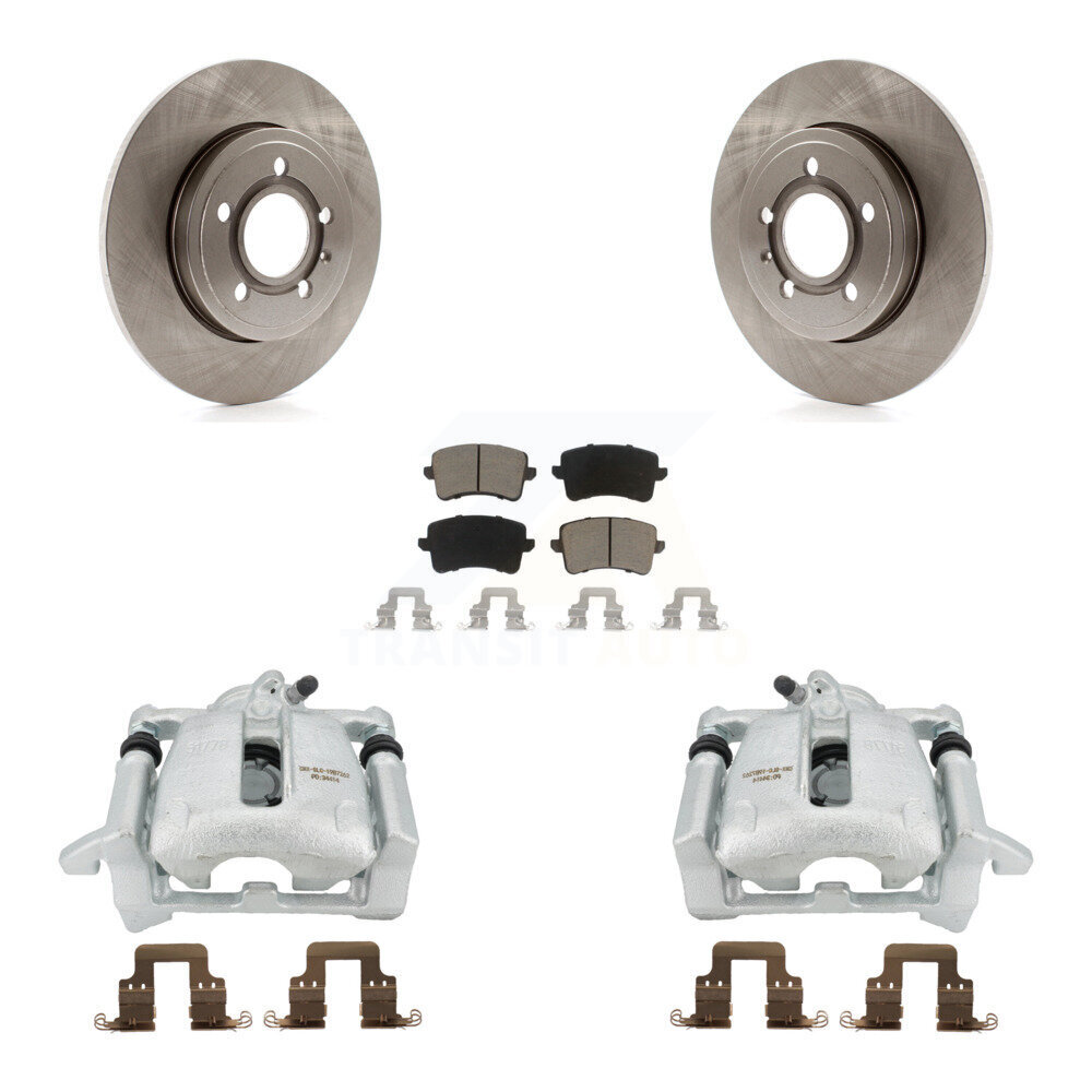 Rear Disc Brake Caliper Rotors And Ceramic Pads Kit For 2009 Audi A4 Quattro Sedan/Wagon KC8-100462C