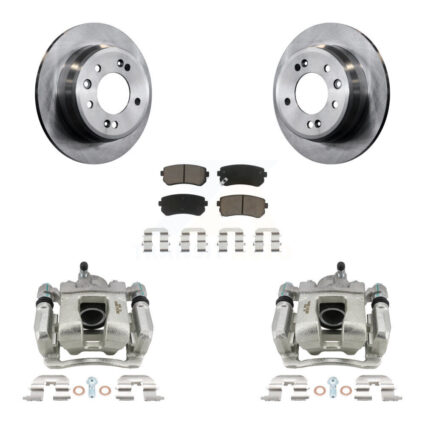 Rear Disc Brake Caliper Rotors & Ceramic Pad Kit For 2016 Kia Sportage FWD From 12 10 15 KC8-100479C