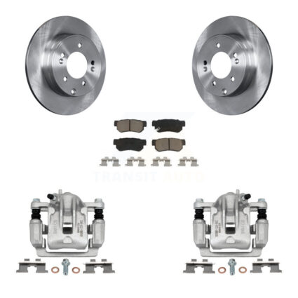 Rear Disc Brake Caliper Rotors And Ceramic Pad Kit For 2006 Hyundai Sonata 3.3L To 03 06 KC8-100485C
