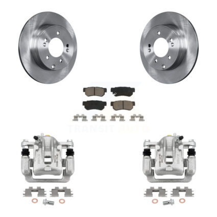 Rear Disc Brake Caliper Rotors And Ceramic Pads Kit For Hyundai Sonata 3.3L KC8-100486C
