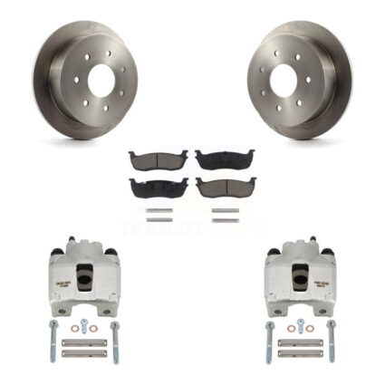 Rear Disc Brake Caliper Rotors And Ceramic Pads Kit For Ford F-250 HD KC8-100490C