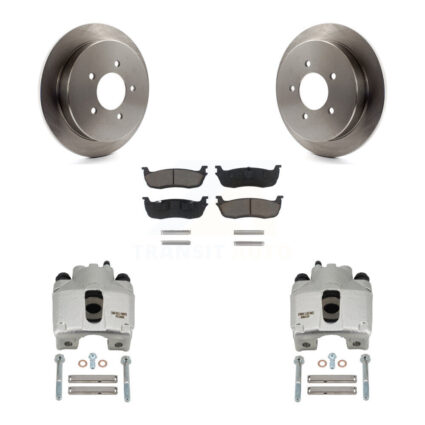 Rear Disc Brake Caliper Rotors And Ceramic Pads Kit For 1997-1998 Ford F-150 Expedition KC8-100495C