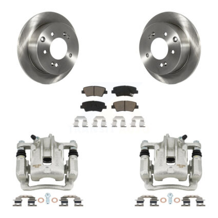 Rear Disc Brake Caliper Rotors And Ceramic Pads Kit For 2010-2013 Kia Soul KC8-100500C