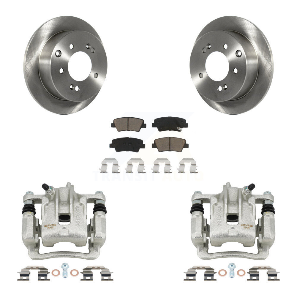 Rear Disc Brake Caliper Rotors And Ceramic Pads Kit For 2010-2013 Kia Soul KC8-100500C