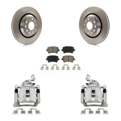 Rear Disc Brake Caliper Rotors And Ceramic Pads Kit For 2009 Volkswagen Passat CC KC8-100503C