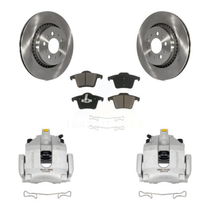 Rear Disc Brake Caliper Rotors And Ceramic Pads Kit For 2003-2014 Volvo XC90 KC8-100506C
