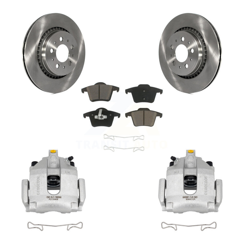 Rear Disc Brake Caliper Rotors And Ceramic Pads Kit For 2003-2014 Volvo XC90 KC8-100506C