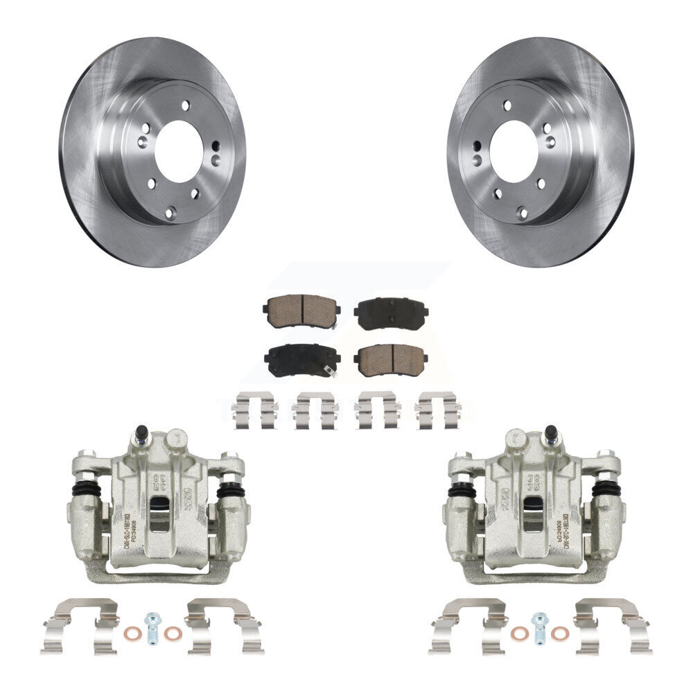 Rear Disc Brake Caliper Rotors And Ceramic Pads Kit For Hyundai Sonata Kia Optima KC8-100507C