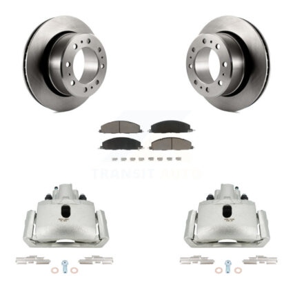 Rear Disc Brake Caliper Rotors And Ceramic Pads Kit For 2012 Ram 1500 With 8 Lug Wheels KC8-100510C