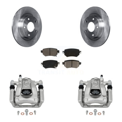Rear Disc Brake Caliper Rotors And Ceramic Pads Kit For 2016-2021 Mazda 6 KC8-100514C