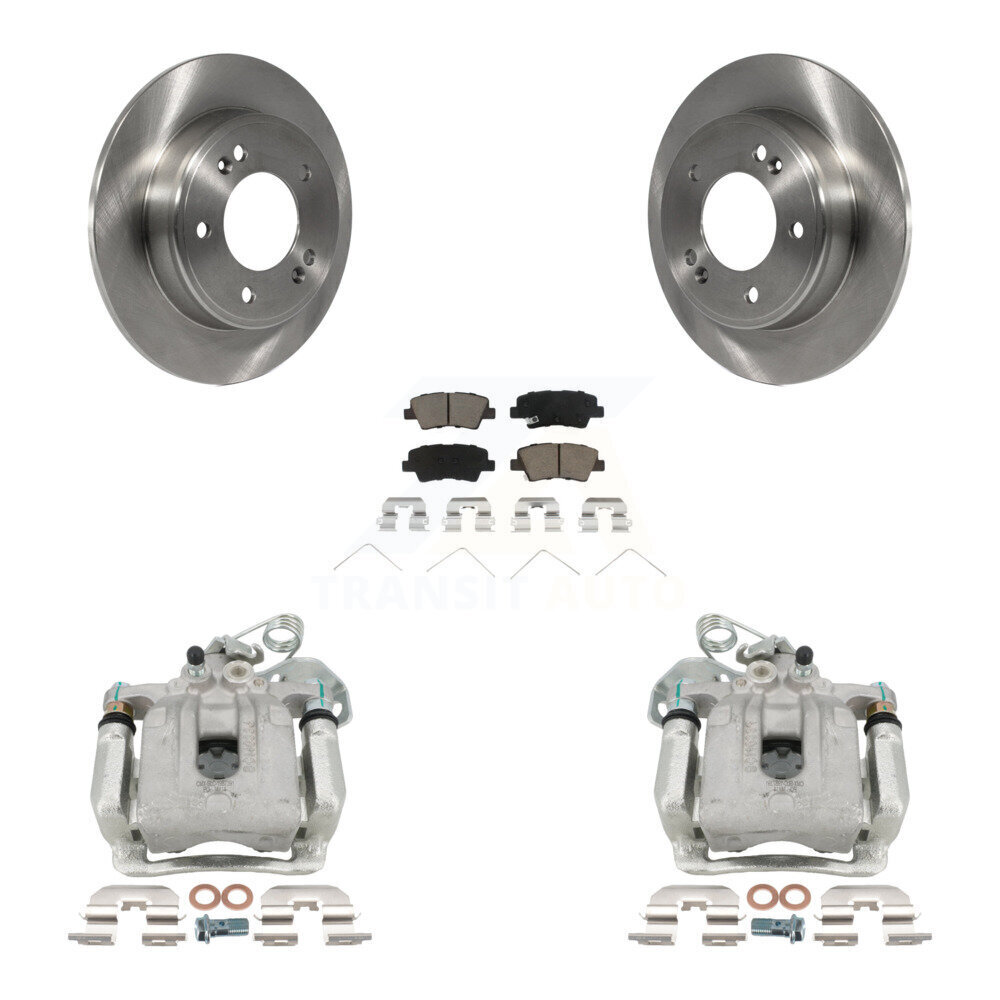 Rear Disc Brake Caliper Rotors And Ceramic Pads Kit For 2017-2020 Hyundai Elantra 2.0L KC8-100516C