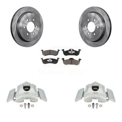 Rear Brake Caliper Rotor Ceramic Pad Kit For 2007-2017 Ford Expedition Lincoln Navigator KC8-100522C