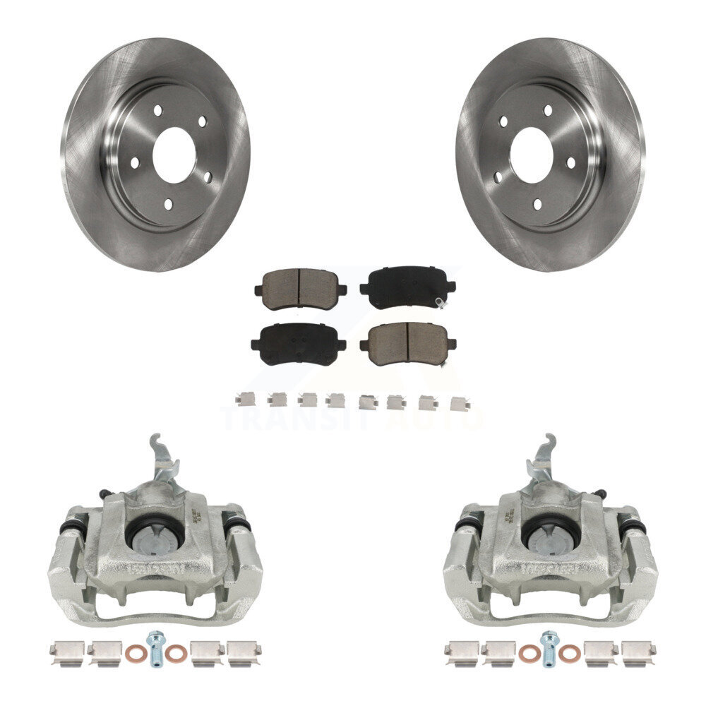 Rear Disc Brake Caliper Rotors And Ceramic Pads Kit For 2009-2011 Dodge Journey KC8-100539C