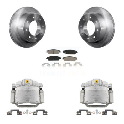 Rear Disc Brake Caliper Rotor & Ceramic Pad Kit For 2011 Chevrolet Silverado 1500 Hybrid KC8-100546C
