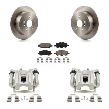 Rear Disc Brake Caliper Rotors And Ceramic Pads Kit For 2009-2016 Toyota Venza KC8-100552C