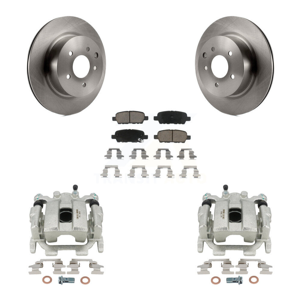 Rear Disc Brake Caliper Rotors And Ceramic Pads Kit For 2008-2012 INFINITI EX35 KC8-100557C