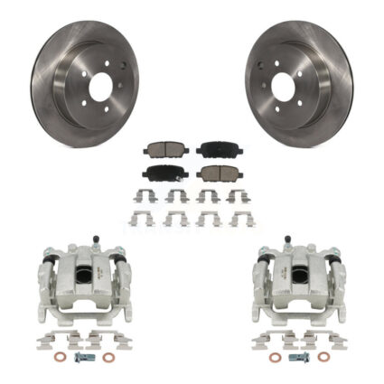 Rear Disc Brake Caliper Rotors And Ceramic Pads Kit For 2009-2012 INFINITI FX35 KC8-100558C