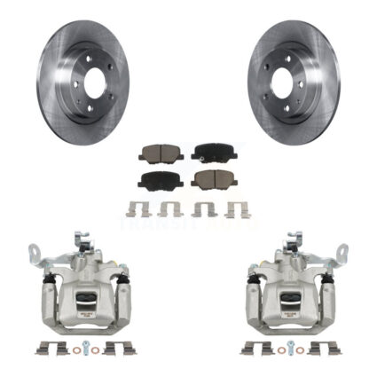 Rear Disc Brake Caliper Rotors And Ceramic Pads Kit For 2014-2015 Mazda 6 KC8-100562C