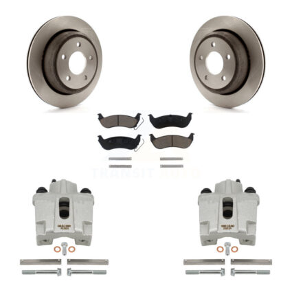 Rear Disc Brake Caliper Rotors And Ceramic Pads Kit For 2010-2011 Ford Ranger KC8-100570C