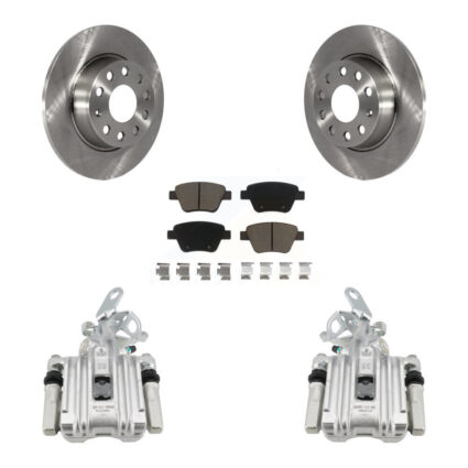 Rear Disc Brake Caliper Rotors And Ceramic Pads Kit For Volkswagen Jetta Beetle Golf KC8-100571C