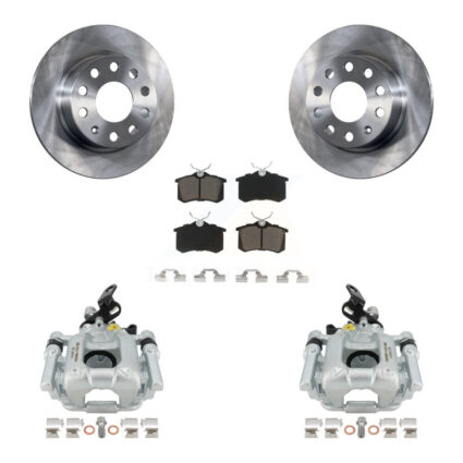 Rear Disc Brake Caliper Rotors And Ceramic Pads Kit For Volkswagen Jetta Beetle KC8-100580C
