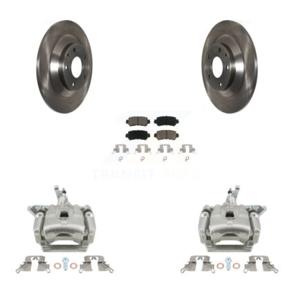 Rear Disc Brake Caliper Rotors And Ceramic Pads Kit For 2013-2015 Mazda CX-5 KC8-100583C