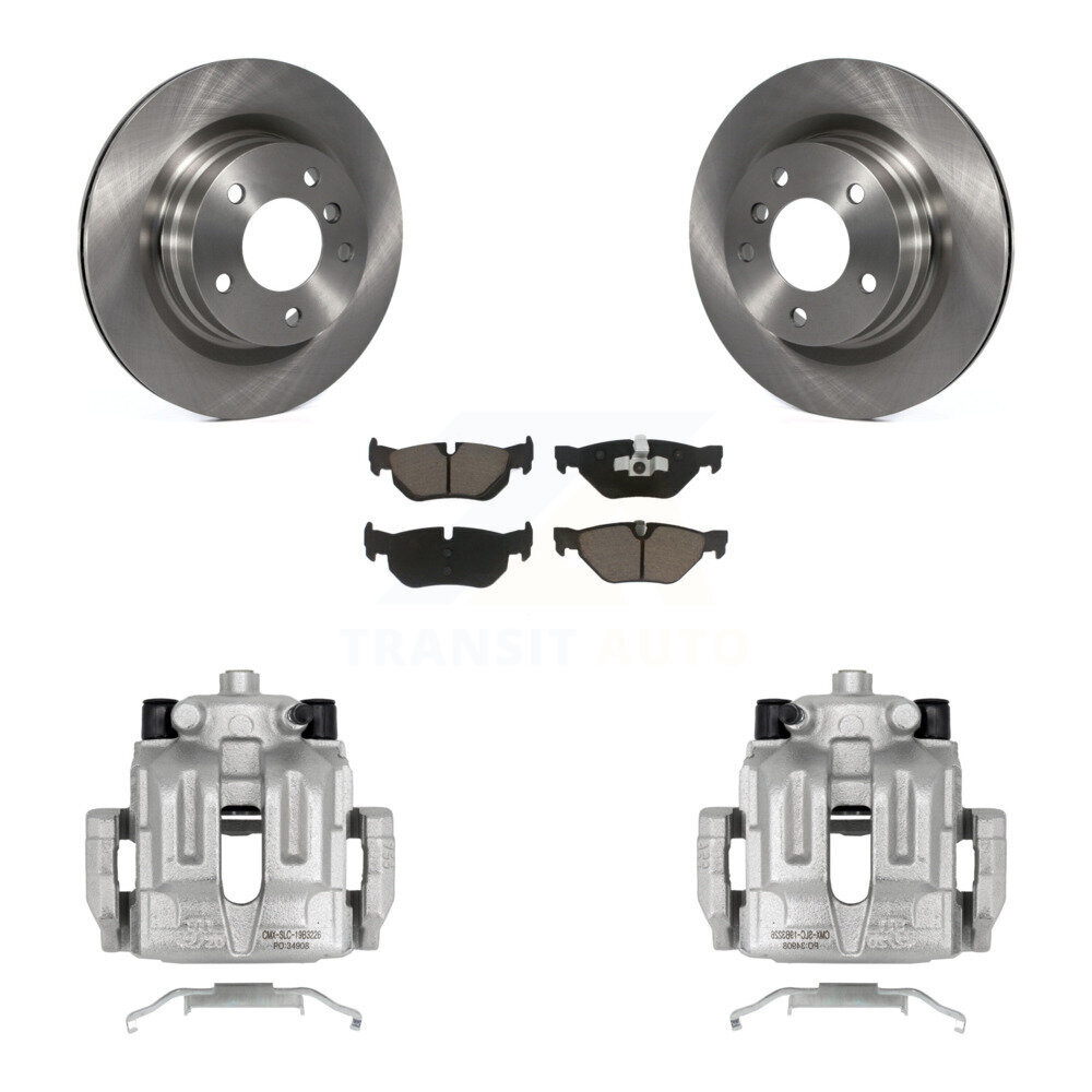 Rear Disc Brake Caliper Rotors And Ceramic Pads Kit For BMW 323i 328i 325i KC8-100586C