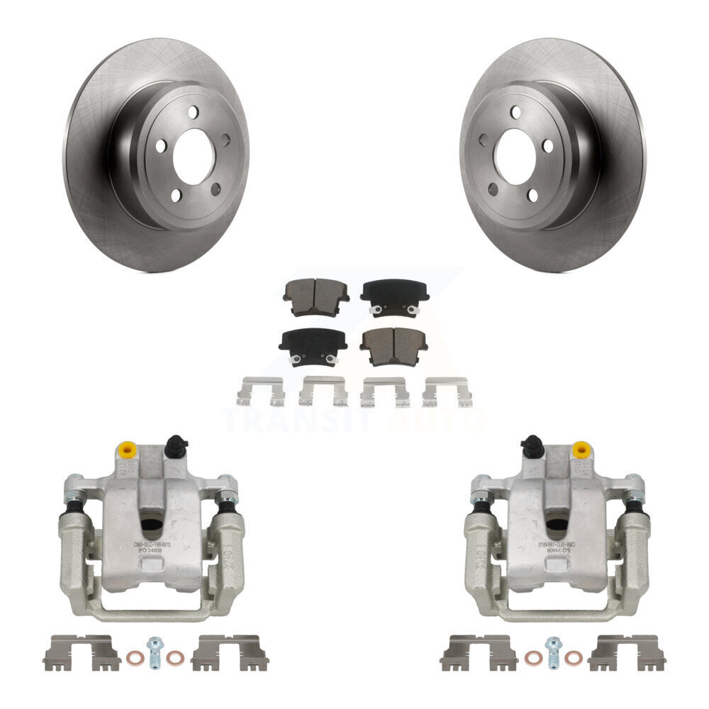 Rear Disc Brake Caliper Rotors Ceramic Pad Kit For Dodge Chrysler 300 Charger Challenger KC8-100593C