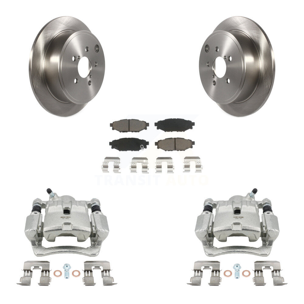 Rear Disc Brake Caliper Rotors And Ceramic Pads Kit For Subaru WRX KC8-100597C
