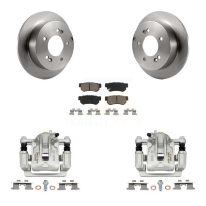 Rear Disc Brake Caliper Rotors And Ceramic Pads Kit For Hyundai Tucson Kia Sportage FWD KC8-100607C