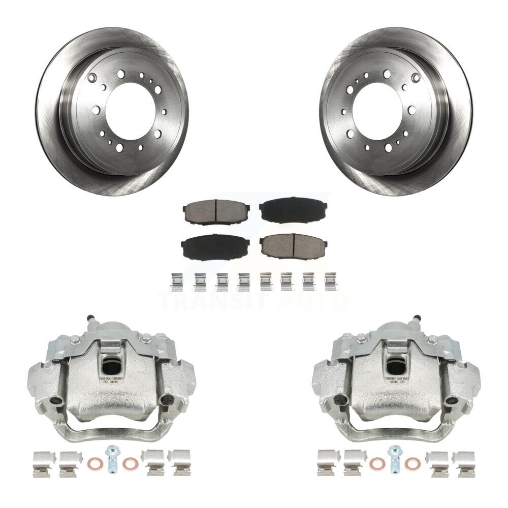 Rear Disc Brake Caliper Rotors And Ceramic Pads Kit For Lexus LX570 Toyota Land Cruiser KC8-100616C