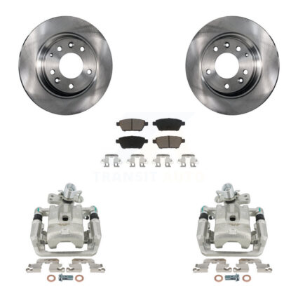 Rear Disc Brake Caliper Rotor Ceramic Pad Kit For Ford Fusion Mazda 6 Lincoln MKZ Zephyr KC8-100617C
