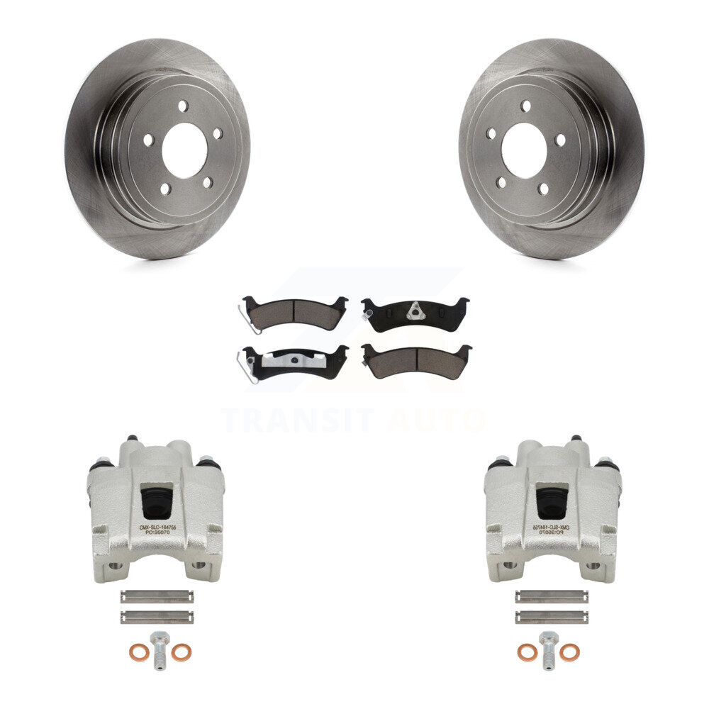 Rear Disc Brake Caliper Rotors And Ceramic Pads Kit For Ford Explorer Sport Trac KC8-100632C
