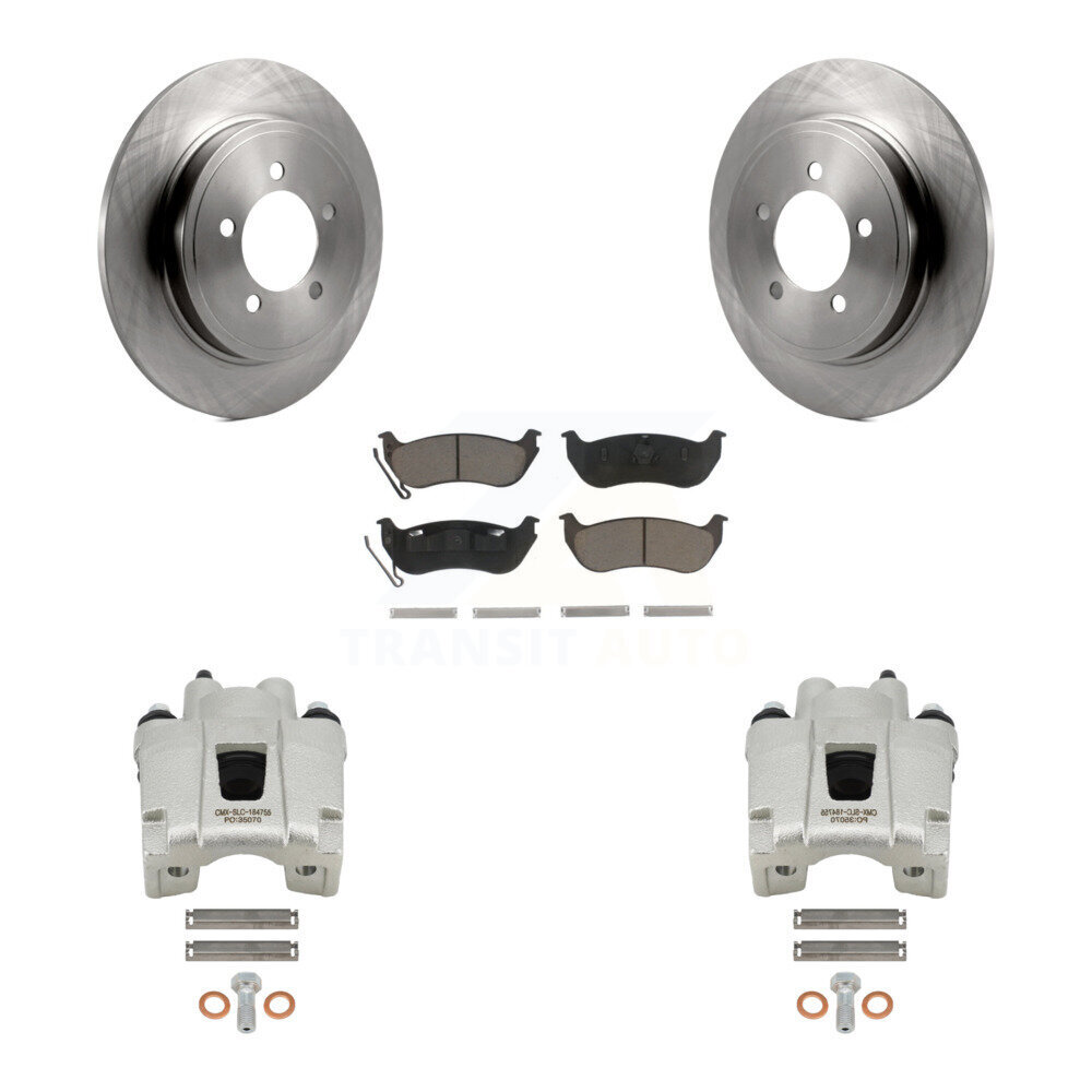 Rear Disc Brake Caliper Rotors And Ceramic Pads Kit For Ford Explorer Sport Trac Mercury KC8-100635C