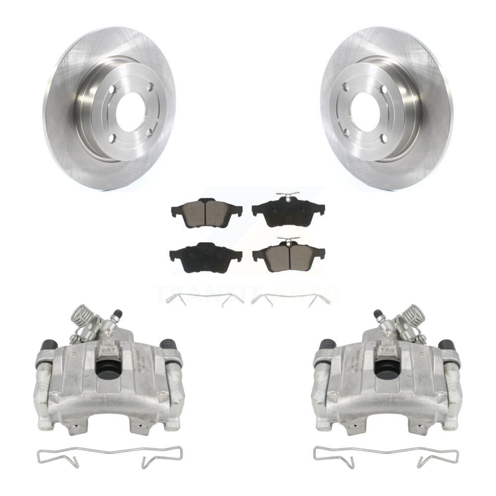 Rear Disc Brake Caliper Rotors And Ceramic Pads Kit For 2018-2021 Ford EcoSport FWD KC8-100650C