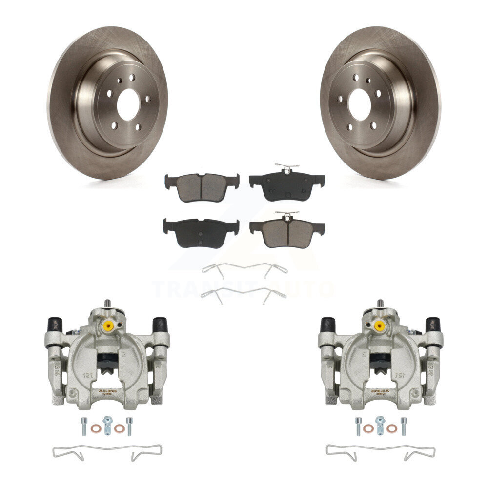 Rear Disc Brake Caliper Rotor Ceramic Pad Kit For Ford Escape Fusion Lincoln MKC MKX MKZ KC8-100665C