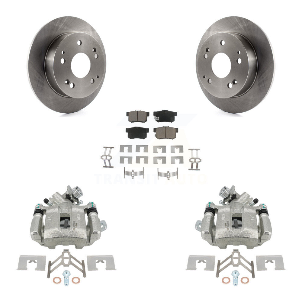 Rear Disc Brake Caliper Rotors And Ceramic Pads Kit For Honda Civic Acura RSX KC8-100672C