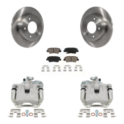 Rear Disc Brake Caliper Rotors And Ceramic Pads Kit For 2014-2016 Kia Soul KC8-100673C