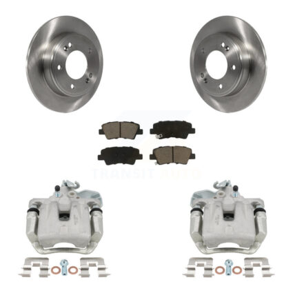 Rear Disc Brake Caliper Rotors And Ceramic Pads Kit For 2017-2018 Kia Soul KC8-100674C