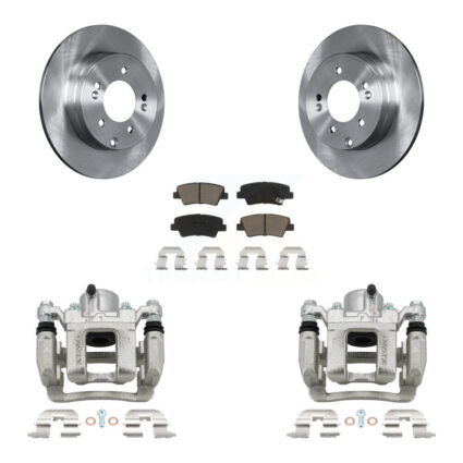 Rear Disc Brake Caliper Rotor & Ceramic Pad Kit For Kia Optima With Manual Parking KC8-100678C